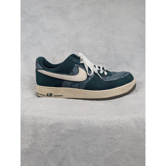 Nike Air Force 1 488298-306 Mens 12 Green Snake Skin Shoes Dark Atomic Teal - Picture 2 of 16